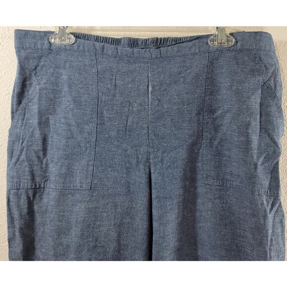 Alfred Dunner Blue Flat Front Pull On Cropped Pants 16 Lightweight Tapered Leg - Picture 5 of 5